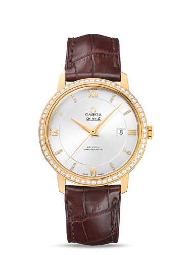 Omega De Ville Prestige Co-Axial 39.5 Yellow Gold / Silver / Diamond